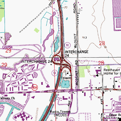 Topographic Map of Interchange 24, FL