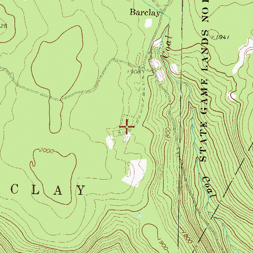 Topographic Map of Barclay Cemetery, PA