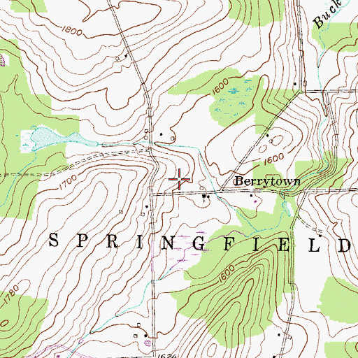 Topographic Map of Berrytown Cemetery, PA