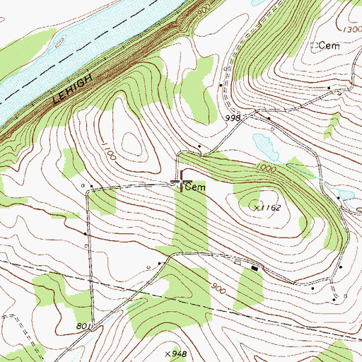 Topographic Map of Biles Cemetery, PA