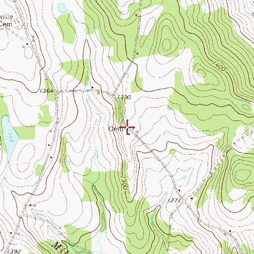 Topographic Map of Bosworth Cemetery, PA