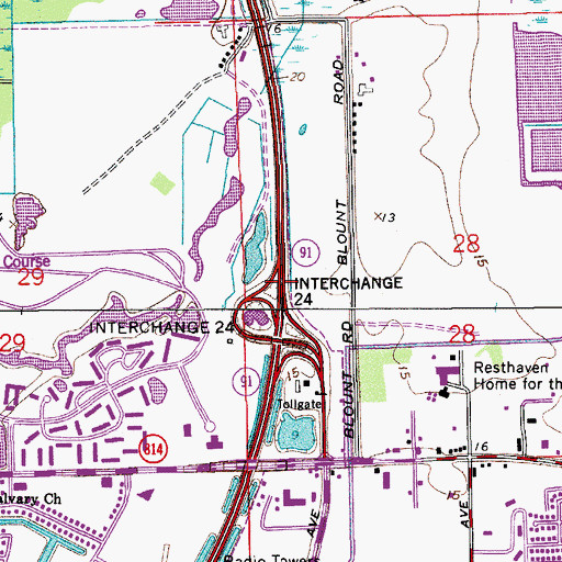 Topographic Map of Interchange 5, FL