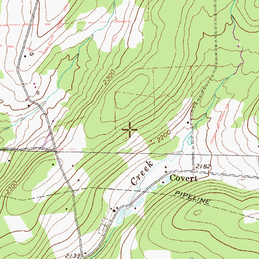 Topographic Map of Covert Cemetery, PA