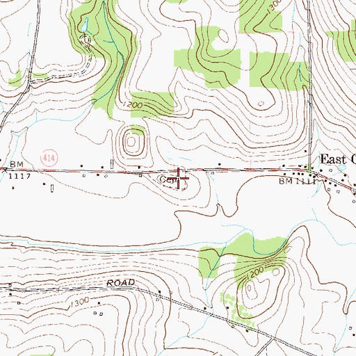 Topographic Map of East Canton Cemetery, PA