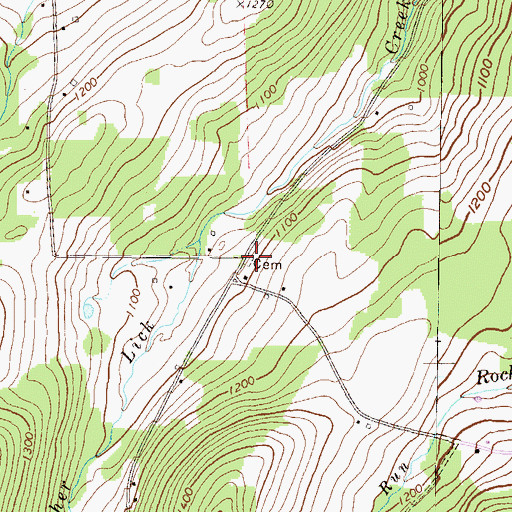Topographic Map of Elwell Cemetery, PA