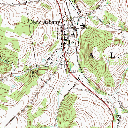 Topographic Map of Hillcrest Cemetery, PA