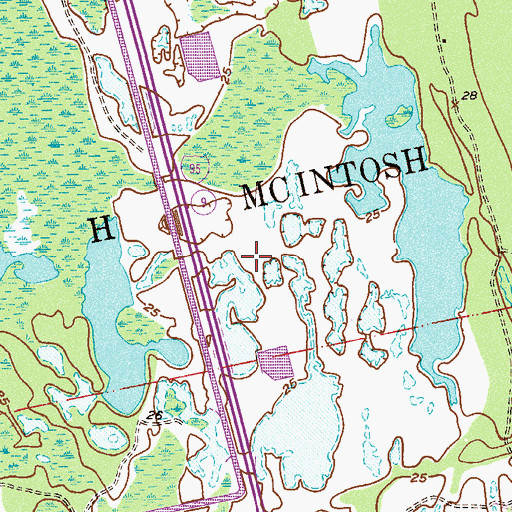 Topographic Map of John H McIntosh Grant, FL