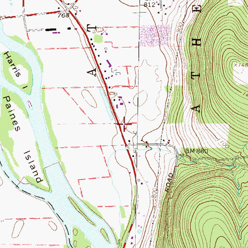Topographic Map of Franklin - Flower Cemetery, PA