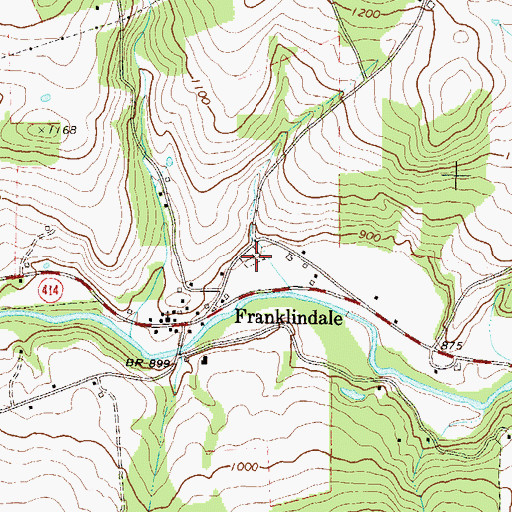 Topographic Map of Franklindale Cemetery, PA