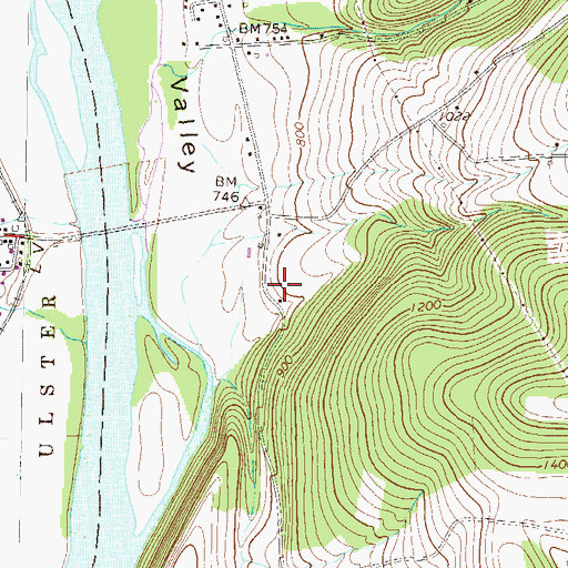 Topographic Map of Gore Cemetery, PA