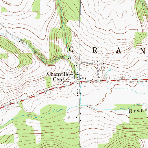 Topographic Map of Granville Center Cemetery, PA