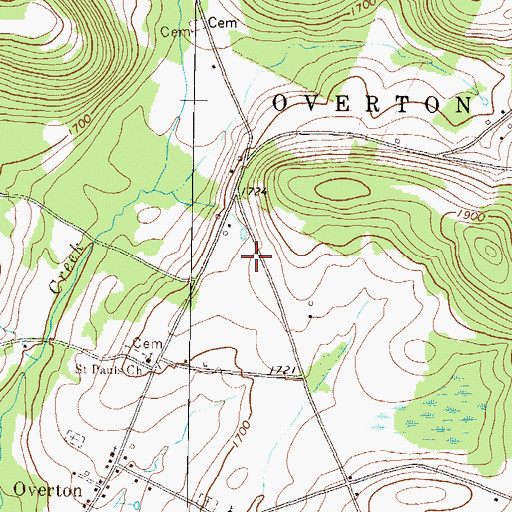 Topographic Map of Heverly Family Cemetery, PA