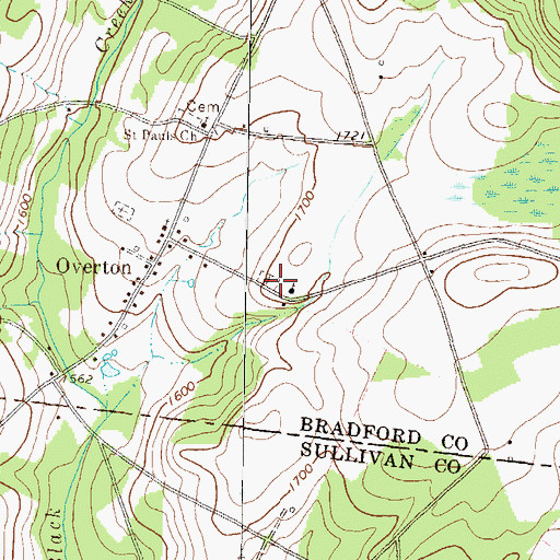 Topographic Map of Methodist Cemetery, PA