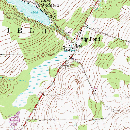 Topographic Map of Hillside Cemetery, PA