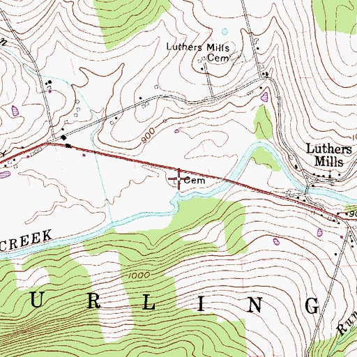 Topographic Map of James Campbell Family Cemetery, PA