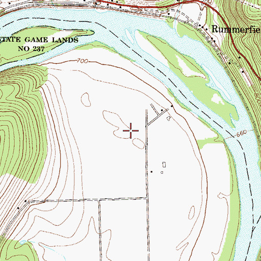Topographic Map of Laporte Family Cemetery, PA