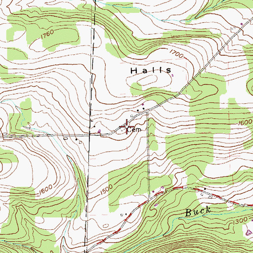 Topographic Map of Laurel Hill Cemetery, PA