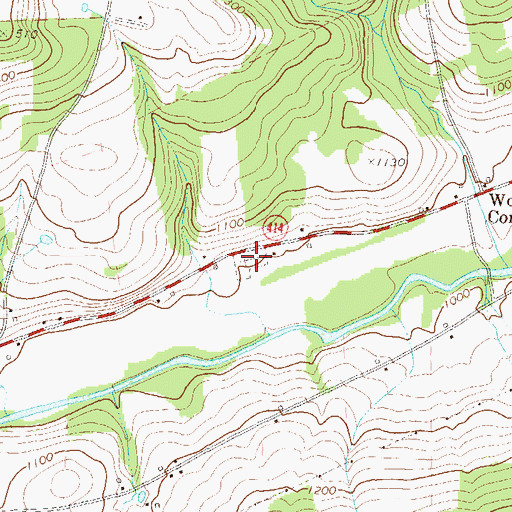 Topographic Map of Leroy Cemetery, PA