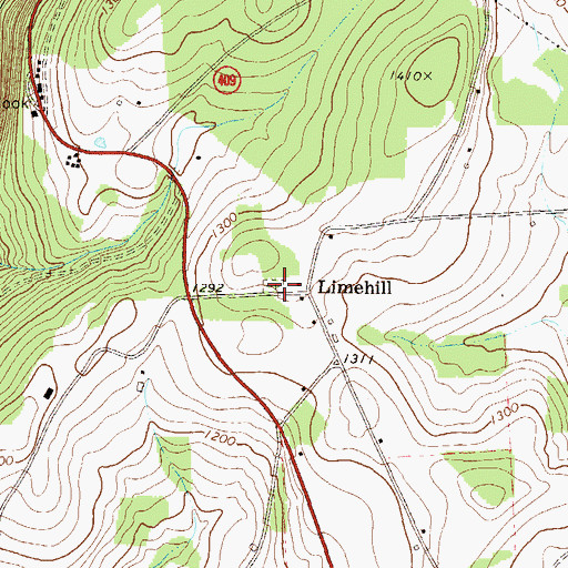 Topographic Map of Lime Hill Cemetery, PA
