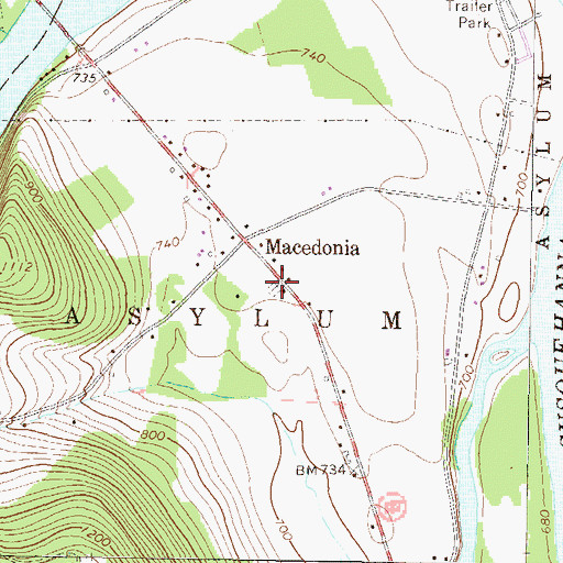 Topographic Map of Macedonia Cemetery, PA