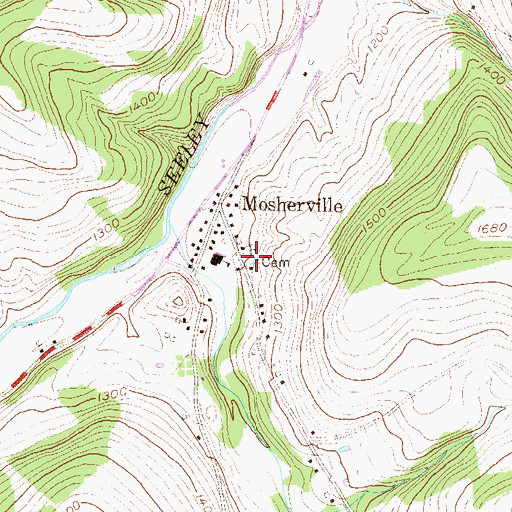Topographic Map of Mosherville Cemetery, PA