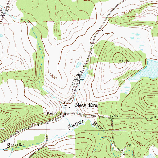 Topographic Map of New Era Cemetery, PA