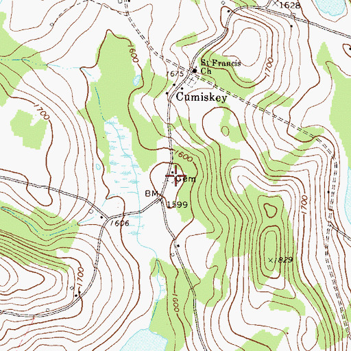 Topographic Map of Norconk Cemetery, PA