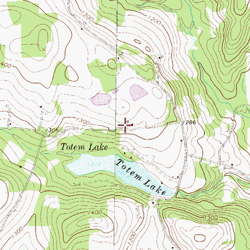 Topographic Map of Overpeck Cemetery, PA
