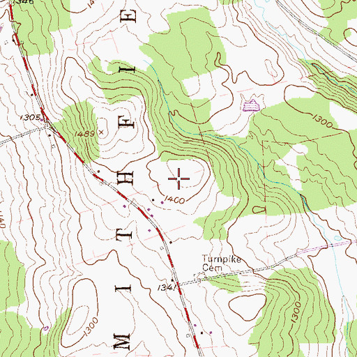 Topographic Map of Phillips Family Cemetery, PA