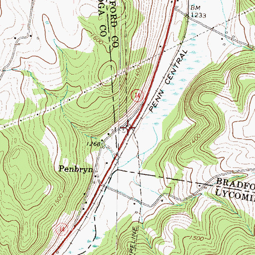 Topographic Map of Rutty Cemetery, PA