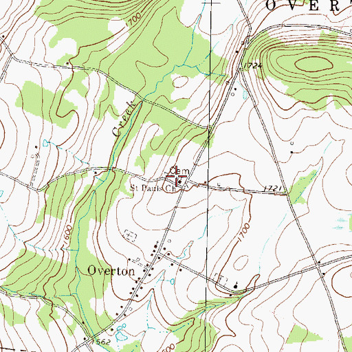 Topographic Map of Saint Pauls United Church of Christ Cemetery, PA