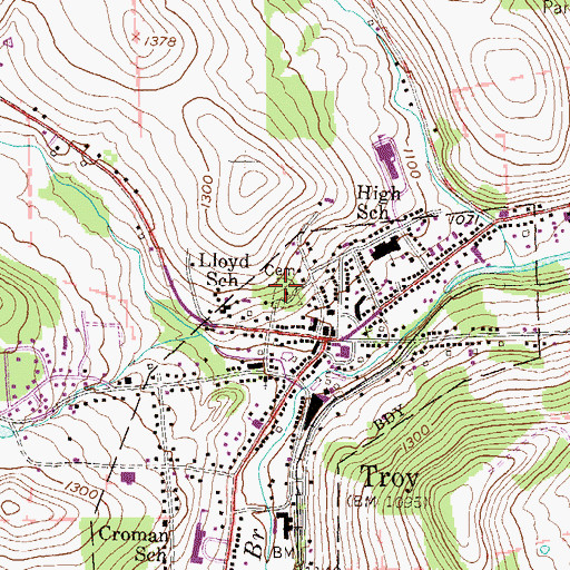 Topographic Map of Saint Johns Cemetery, PA