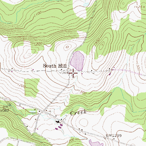Topographic Map of South Hill Cemetery, PA