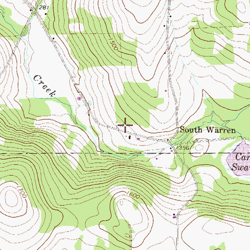 Topographic Map of South Warren Cemetery, PA