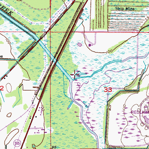 Topographic Map of Peace Creek, FL