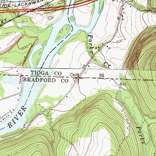 Topographic Map of State Line Cemetery, PA