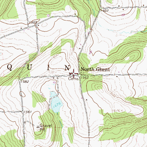 Topographic Map of Trinket Cemetery, PA