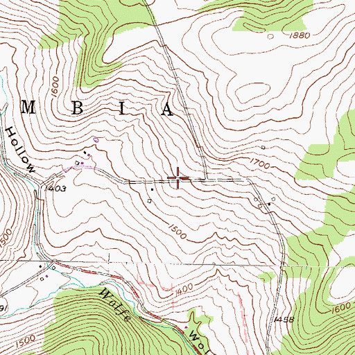 Topographic Map of Wolf Settlement Cemetery, PA