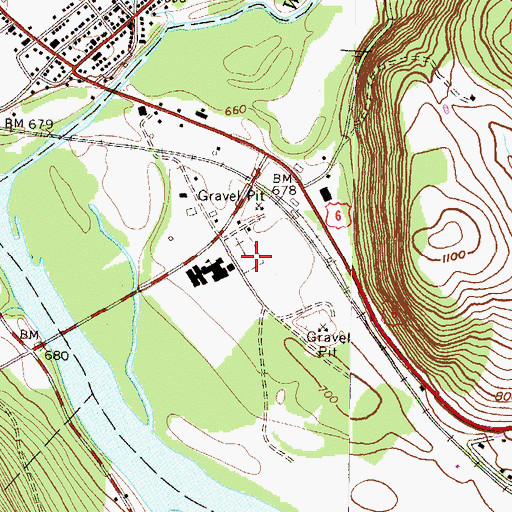 Topographic Map of Wyalusing Cemetery, PA