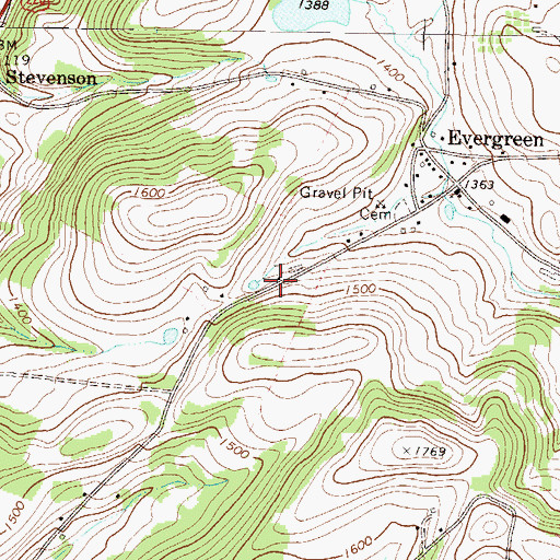 Topographic Map of Zadock P Corson Cemetery, PA