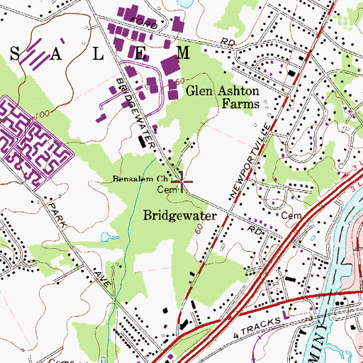 Topographic Map of Bensalem AME Church Cemetery, PA