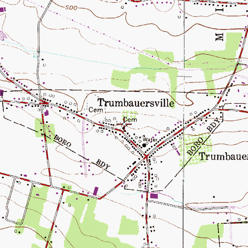 Topographic Map of Christ Church Old Section Cemetery, PA
