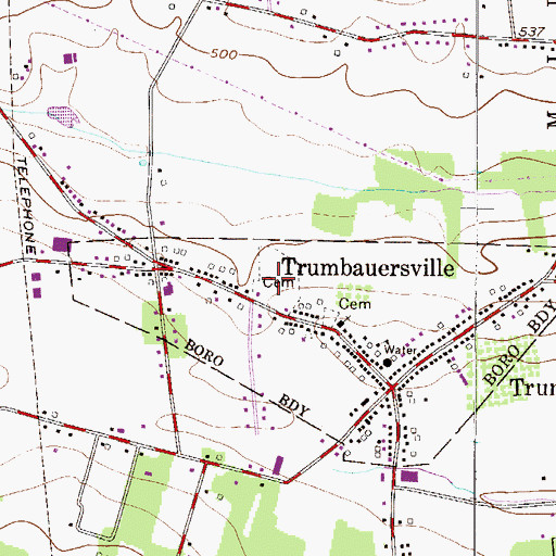 Topographic Map of Christ Union Cemetery, PA