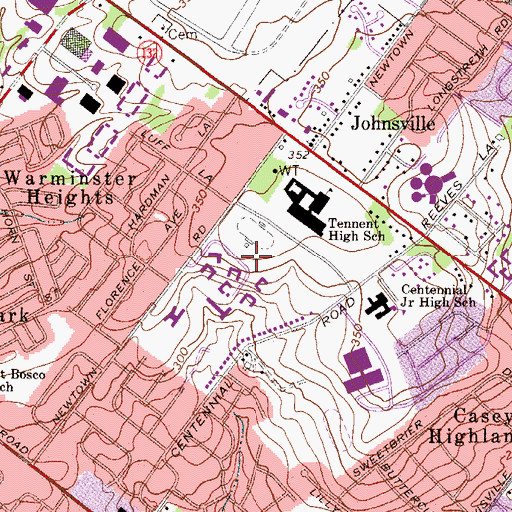 Topographic Map of Craven VanSant Burying Grounds, PA