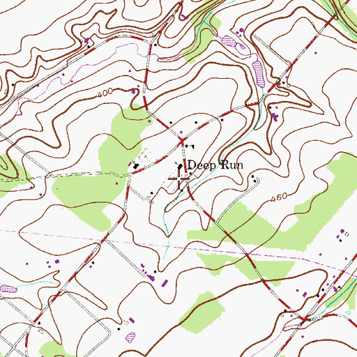 Topographic Map of Deep Run Mennonite Church East Cemetery, PA