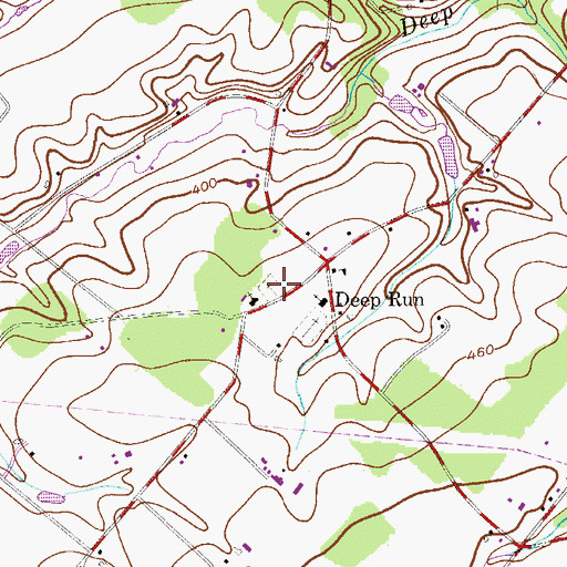 Topographic Map of Deep Run Mennonite Church West Cemetery, PA