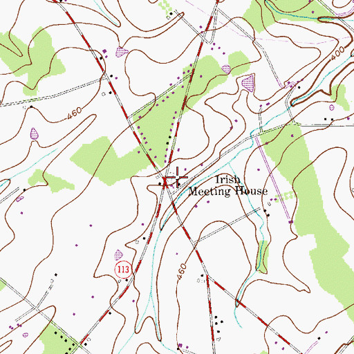 Topographic Map of Deep Run Presbyterian Church Cemetery, PA