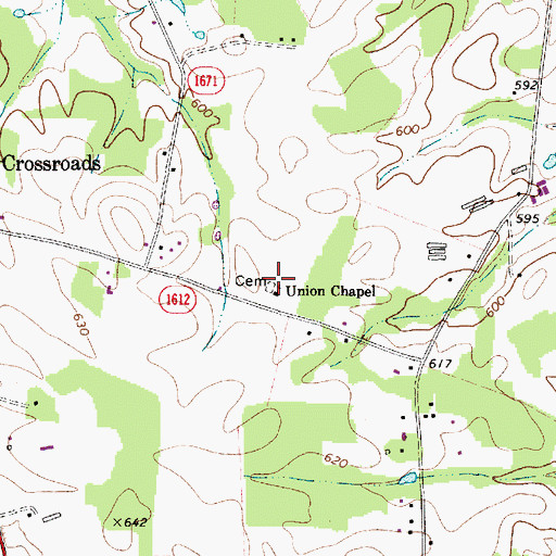 Topographic Map of Union Chapel Cemetery, NC