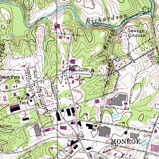 Topographic Map of Bible Baptist Tabernacle Cemetery, NC