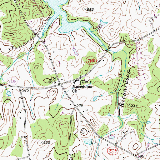 Topographic Map of Macedonia Church Cemetery, NC
